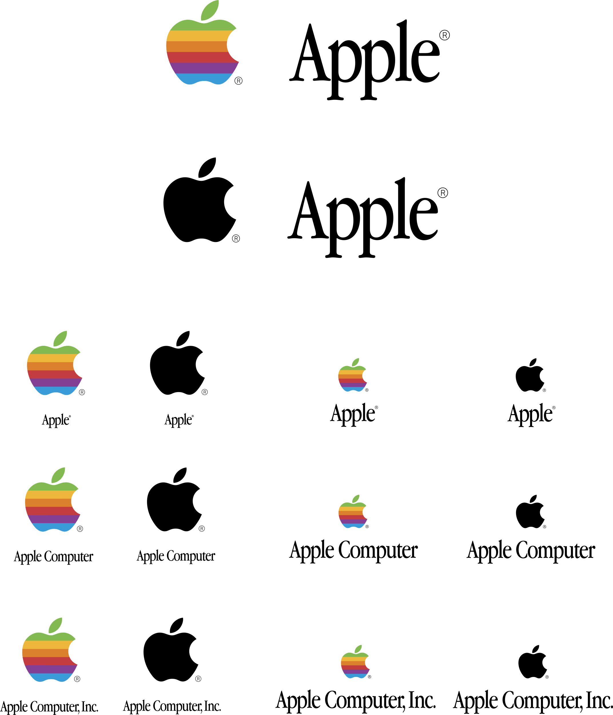 彩色条纹和黑色iphone苹果logo1