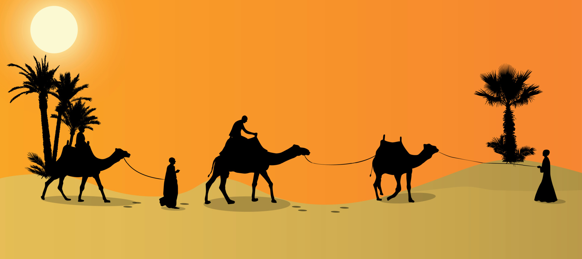 骆驼队剪影图片