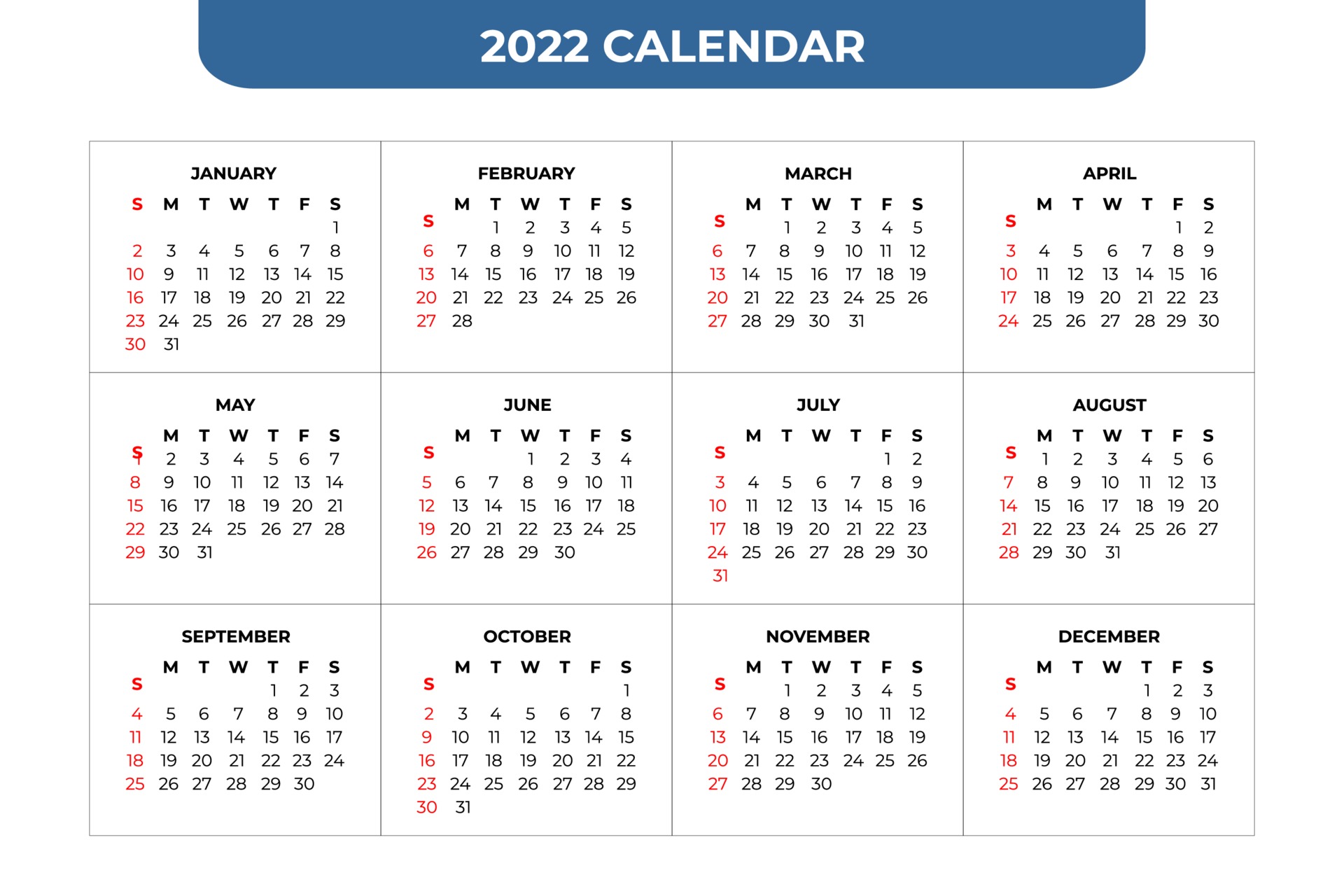 2022年1月日历图片高清图片