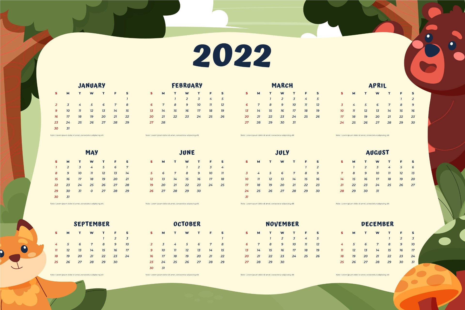 2022年日历表绘画作品图片