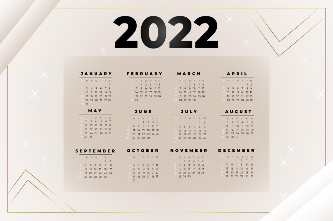 2022年日历第一页图片